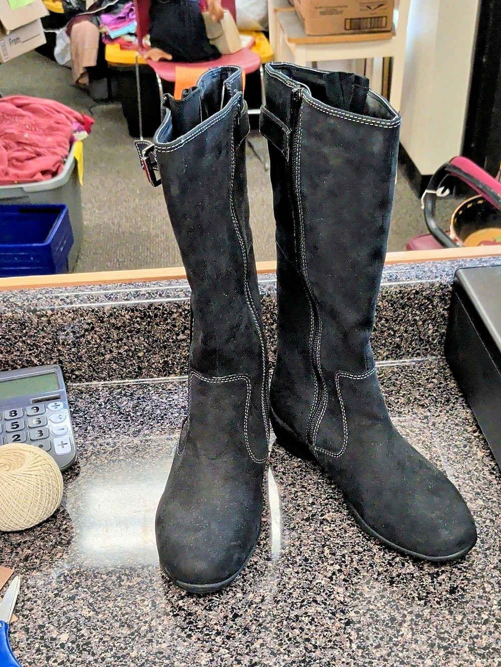 Bjornadal Women's Black Leather Tall Boots US 6.5